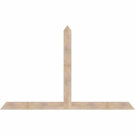 Ekena Millwork Portland Smooth Timber Gable Bracket, Douglas Fir, 96"W x 60"H x 1 1/2"D x 5 1/2"F, 15/12 Pitch GBW096X60X0206POR00SDF